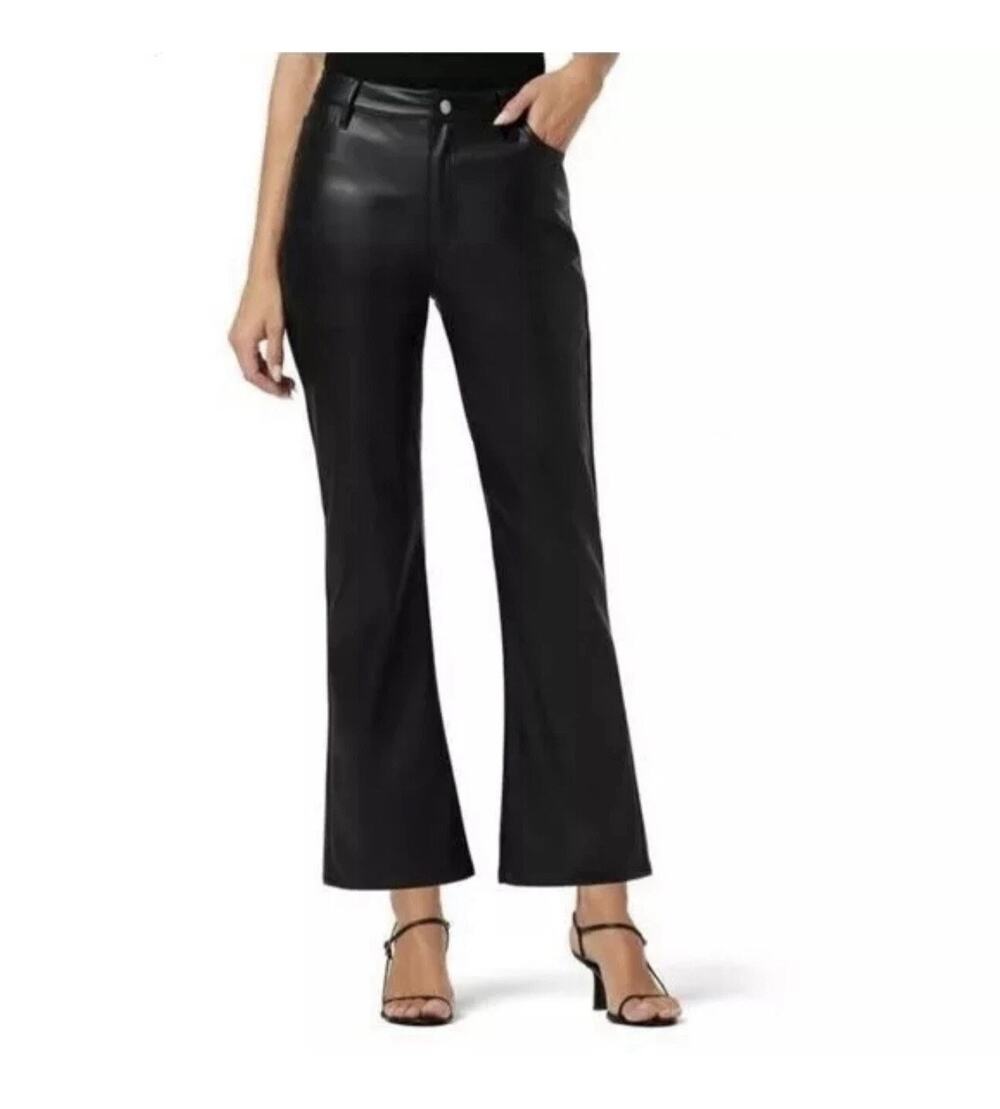 Joe's Black Faux Leather Cropped Bootcut Pants - Size 30